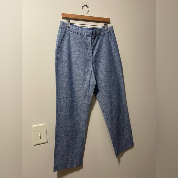 NWT Draper James Chambray Linen Cotton Blend Cropped Pants Size 10 - Picture 4 of 10